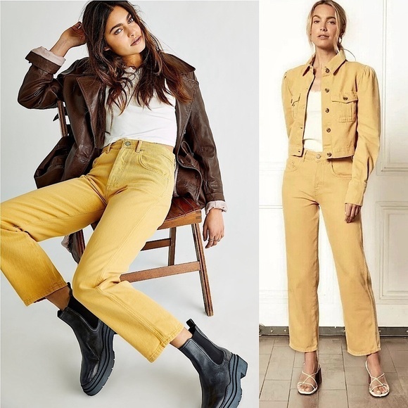 NWT BOYISH FREE PEOPLE 90s Rigid Denim High Rise Button Fly Straight Leg Jean 26 - Picture 1 of 7